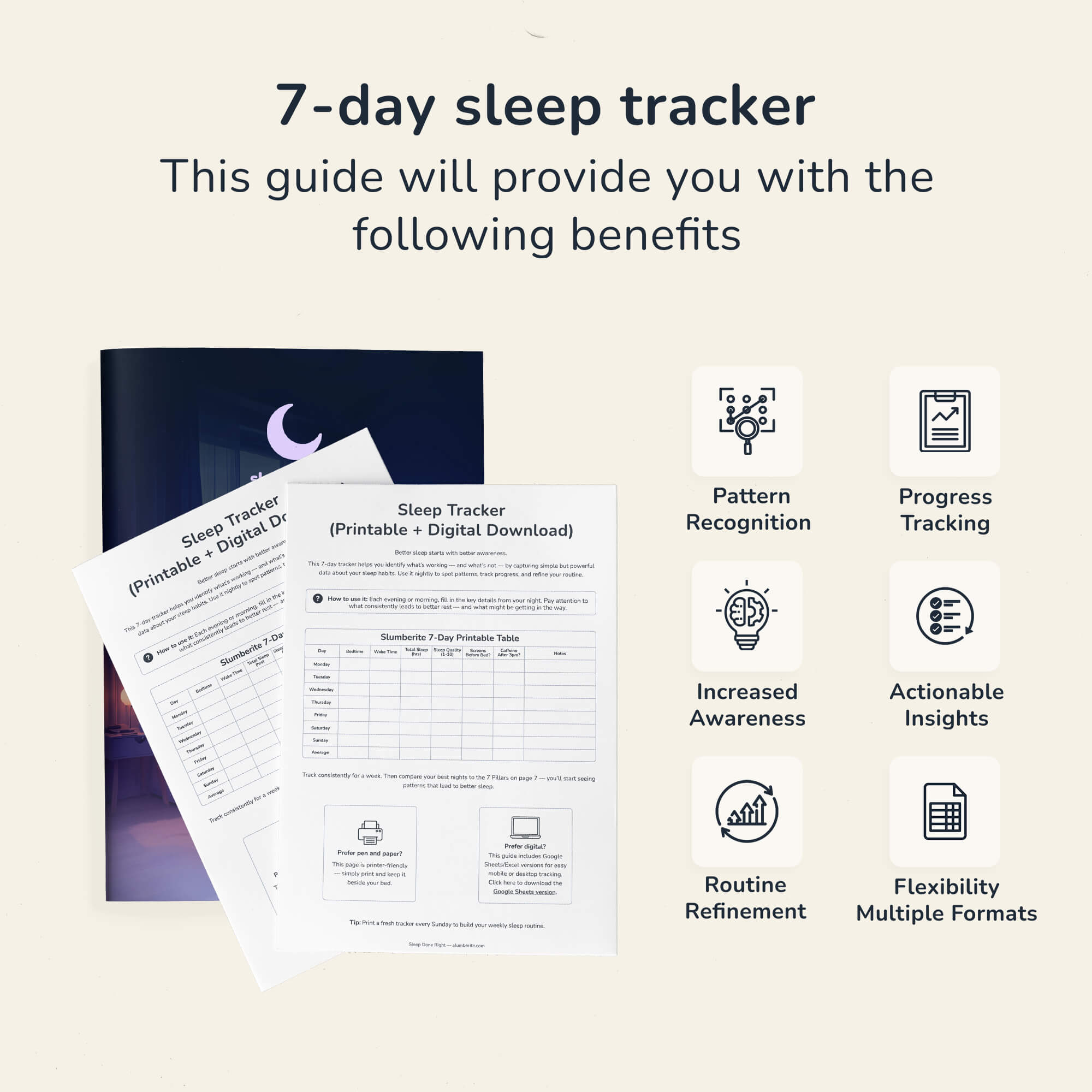 7-Day Sleep Tracker (Digital & Printable)