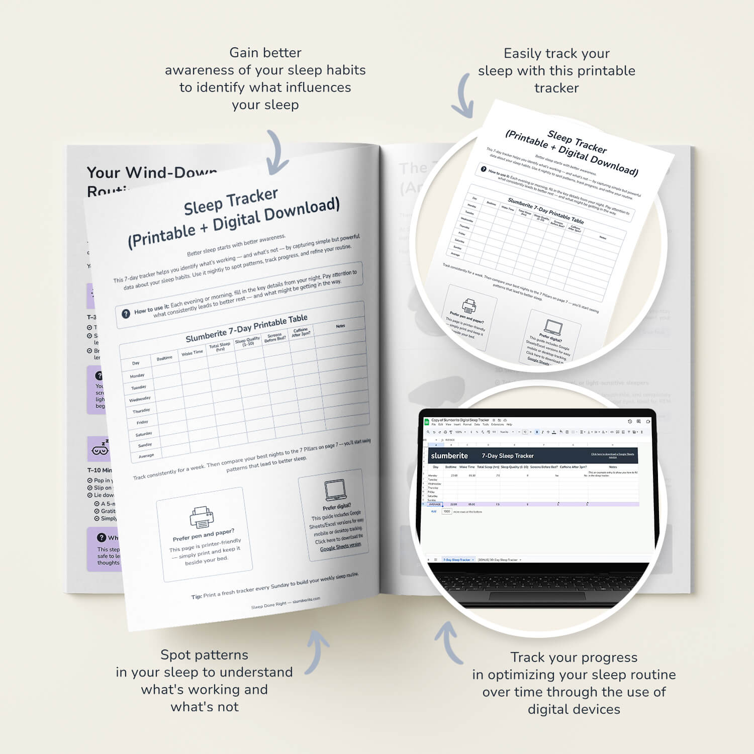 7-Day Sleep Tracker (Digital & Printable)